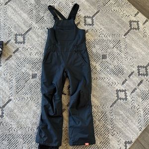 Roxy Non-Stop Snow Bib Pants for Girls in True Black size M-8.